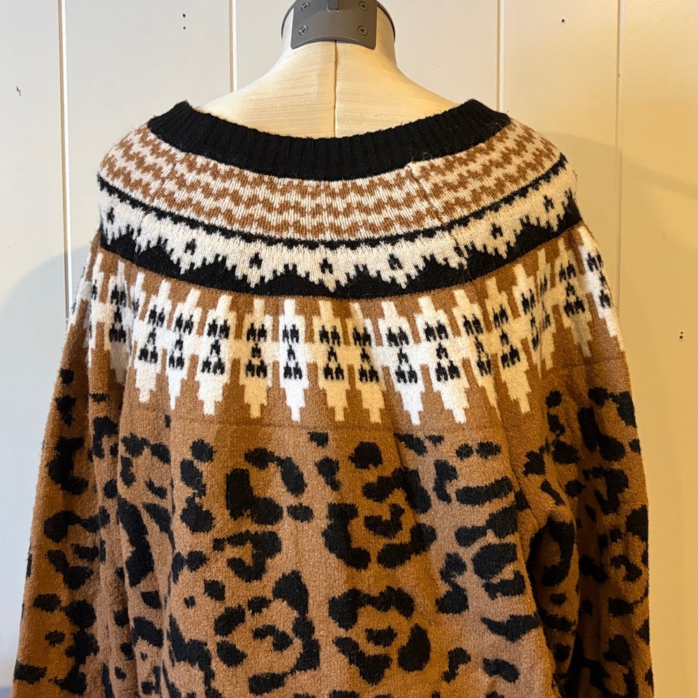 Torrid Leopard Pattern Sweater - Brown and Black - image 4